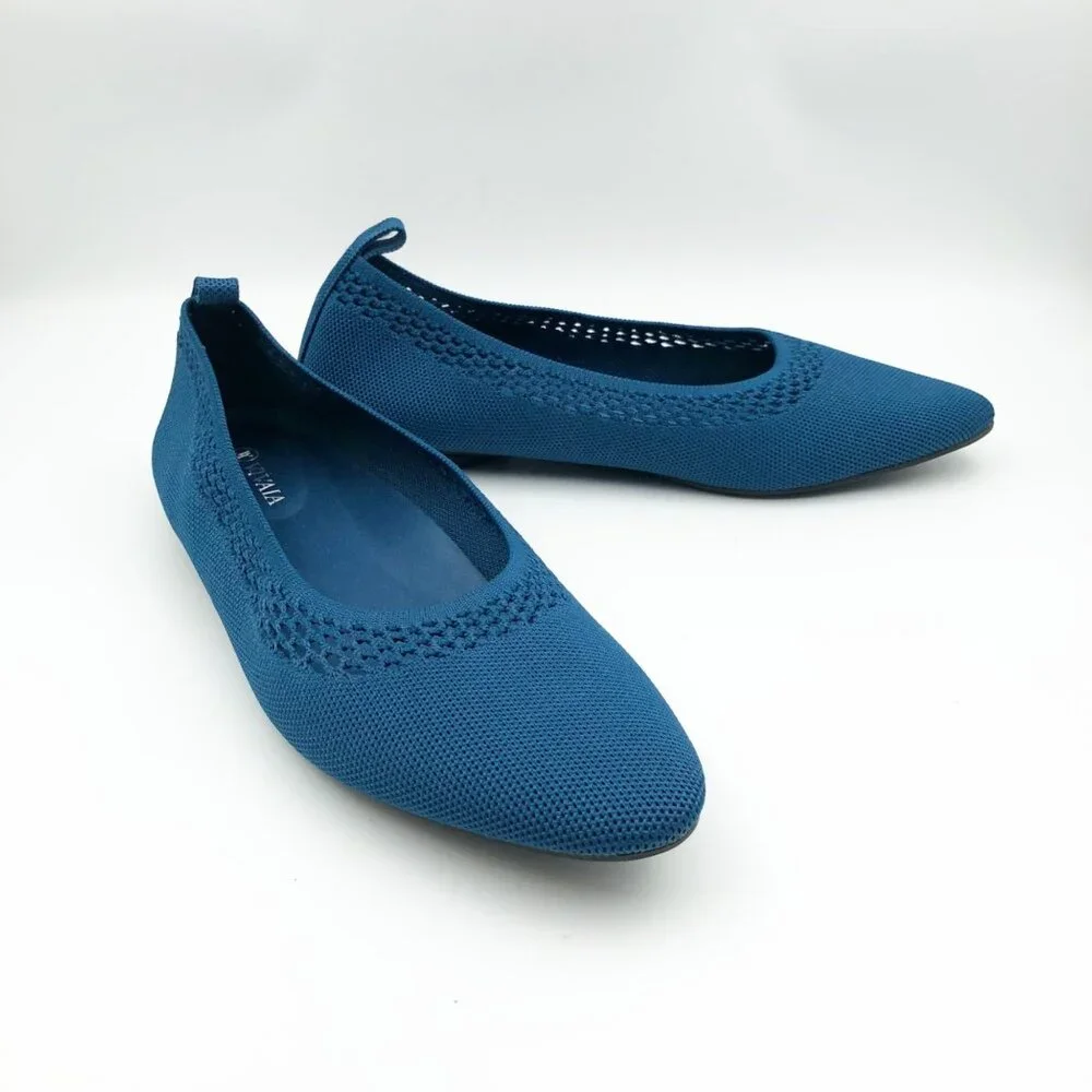 VIVAIA Shoes Womens 12 Tamia Beatrice Round Toe Ballet Flats Marine Blue Knit